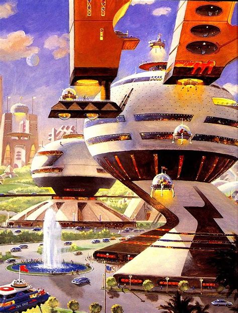 City Center by Bob McCall. #FutureCity #BobMcCall | Retro futurism, Sci ...