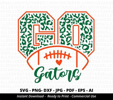 Go Gators Football SVG Gators Svg Go Leopard Gators - Etsy