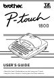 BROTHER P-TOUCH 1800 USER MANUAL Pdf Download | ManualsLib