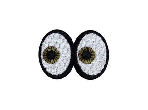 Eyes Looking Left Emoji Embroidered Iron On Patch Applique