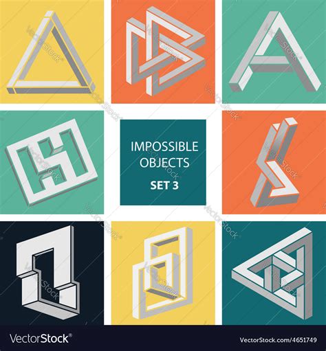 Impossible objects set 3 Royalty Free Vector Image