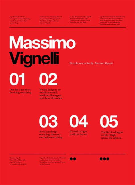 I love Vignelli's use of type on a grid to create book covers and posters that become very ...