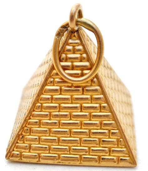 18K Yellow Gold Pyramid Charm Pendant Egyptian Egypt 3d Ancient 1.6 Grs Vintage | Jewelry ...