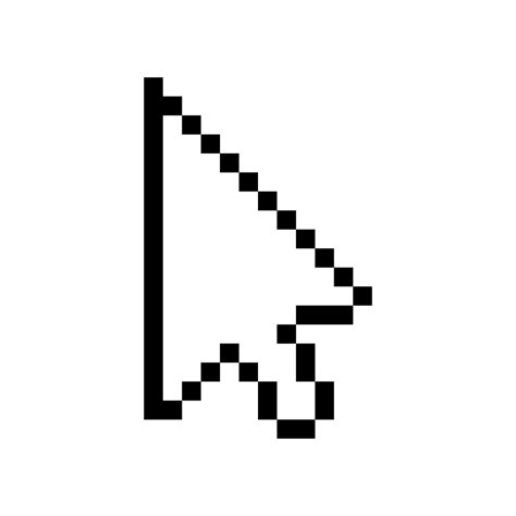 Cursor Icono Pixel Art Aislado Sobre Fondo Blanco Vector En | The Best ...