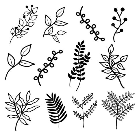 Line Art Leaves, Leaves Drawing, Leaves Sketch, Leaves PNG Transparent Clipart Image and PSD ...