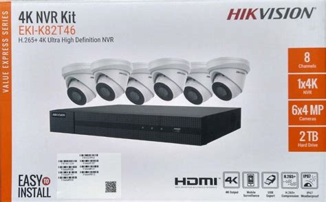 Hikvision IP Security Camera Kit 8 Channel 4K NVR with 6 x 4MP Turret Cameras - RTC-Electronics