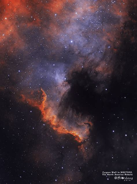 Cygnus Wall in NGC 7000 Nebula (Narrowband) - VisibleDark