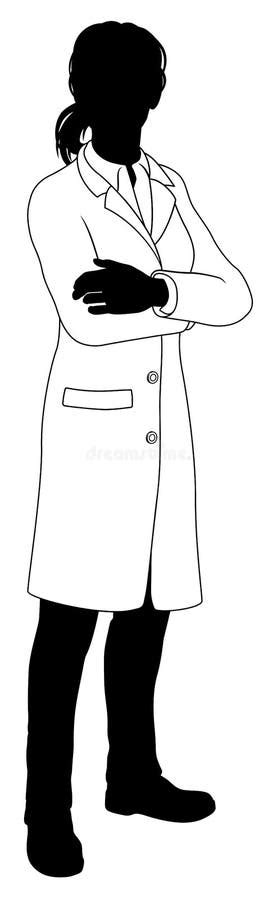 Female Scientist Engineer Woman Silhouette Person Stock Vector - Illustration of teacher, arms ...