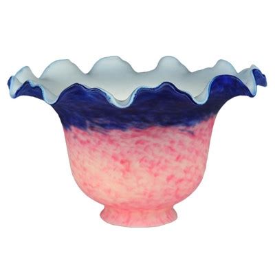 7in W Fluted Bell Pink and Blue Shade 15969 Lamps