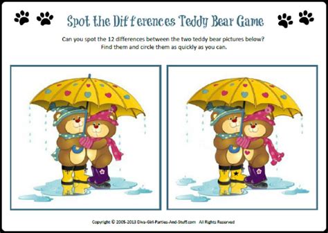 Teddy Bear Party Games to Print and Play