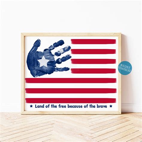 Memorial Day American Flag Handprint Art Independence Day - Etsy