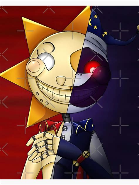 "Fnaf Security Breach Sun And Moon" Sticker for Sale by RaynaGellner | Redbubble