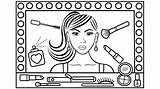Makeup Artist Coloring Pages  Saubhaya Makeup sketch template