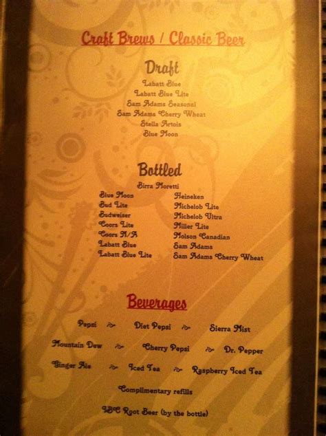 Menu at Pane's Restaurant, North Tonawanda