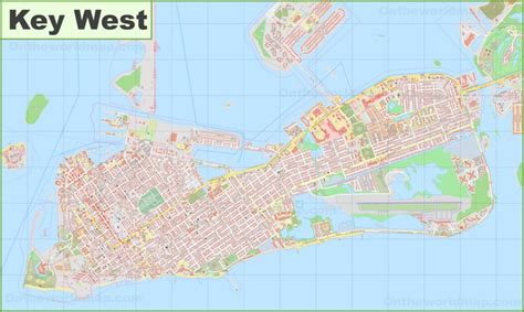 Large detailed map of Key West - Ontheworldmap.com