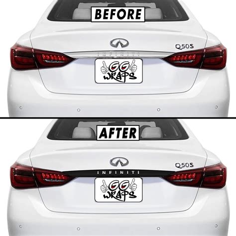 Chrome Delete Blackout Overlay for 2018+ Infiniti Q50 Q50S Rear Trunk ...