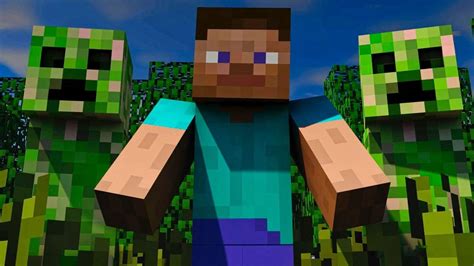 Minecraft Steve And Creeper Wallpaper