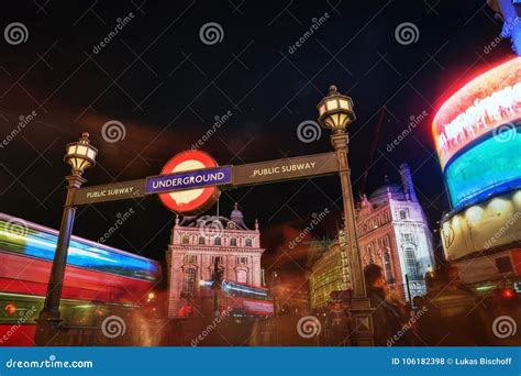 Piccadilly circus at night editorial stock photo. Image of billboard ...