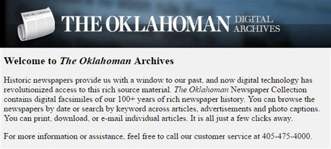 Oklahoman Archives : This resource provides access to historical articles from The Oklahoman ...