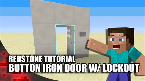 Minecraft: Button Iron Door With Lockout Switch! - YouTube