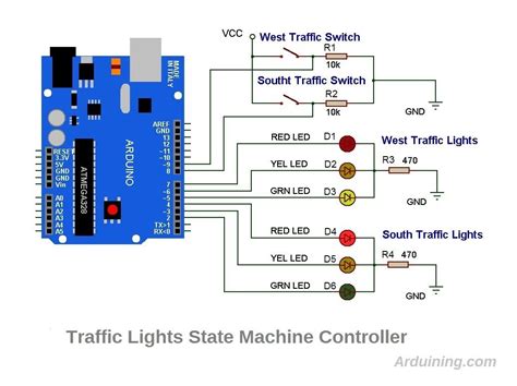 Intelligent Traffic Light System Circuit Diagram