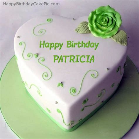 Green Heart Birthday Cake For PATRICIA