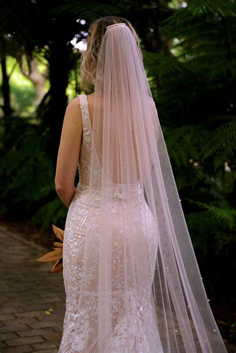 Melbourne Wedding Veils | TILLA - Pearl veil Bridal Veils By Kim Alpha