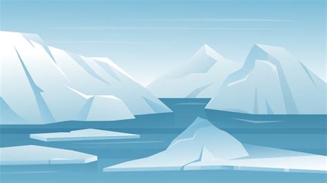 Premium Vector | Arctic Antarctic landscape frost nature scenery with ...