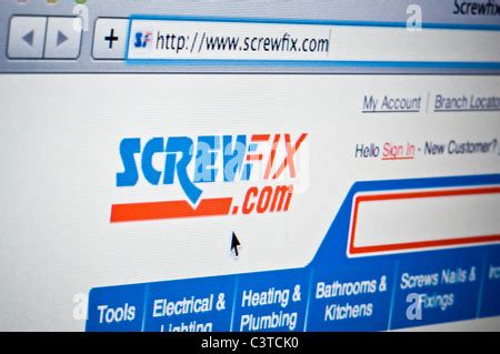 Screwfix website - online supplier of trade tools, accessories and hardware products Stock Photo ...