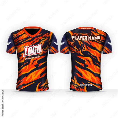 Esport Jersey Design with Dummy Logo and Sponsorship Stock Vector | Adobe Stock