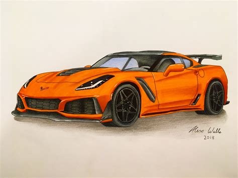 Corvette Drawing at PaintingValley.com | Explore collection of Corvette ...