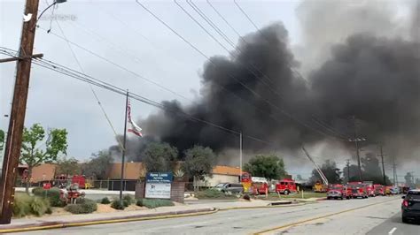 3-alarm fire erupts at El Monte warehouse, prompting massive response from firefighters - ABC7 ...