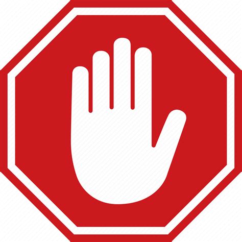 Halt, hand, red, sign, stop, adblock, block icon - Download on Iconfinder