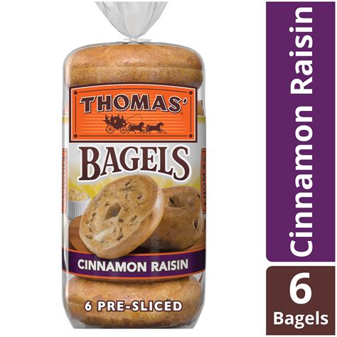 Thomas' Cinnamon Raisin Pre-Sliced Bagels, 6-Count - Walmart.com - Walmart.com