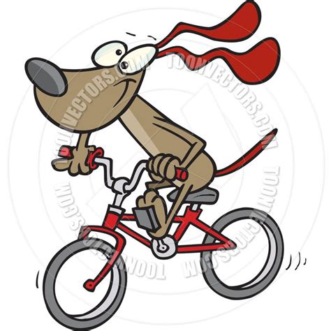 Cartoon Dog Bicycle by Ron Leishman | Toon Vectors EPS #9884 | Cartoon dog, Biking with dog ...