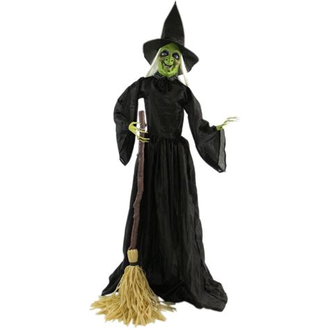 6 ft Animated Standing Witch Halloween Animatronic - town-green.com