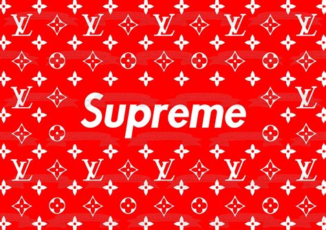 Supreme Clothing Logo Personalized Edible Cake Topper Image ABPID52047 | Louis vuitton supreme ...