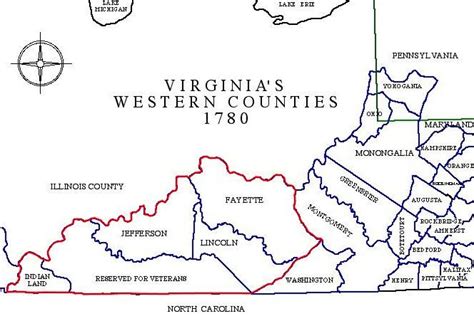 Virginia County Map 1780 | Virginia Map