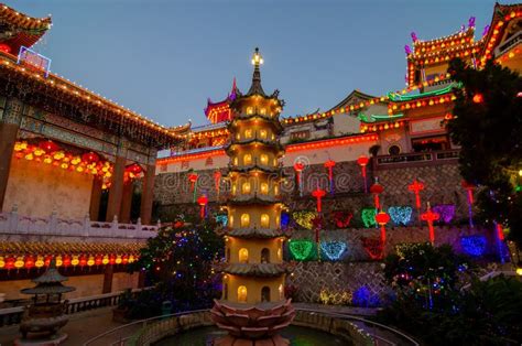 Kek Lok Si Temple Light Up with Colorful Lantern at Night. Editorial Photography - Image of ...