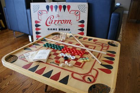 Wooden Board Game by Carrom from the 70's with Rule Book