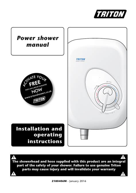 Triton Aquatronic manual power shower Installation And Operating Instructions Manual | Manualzz