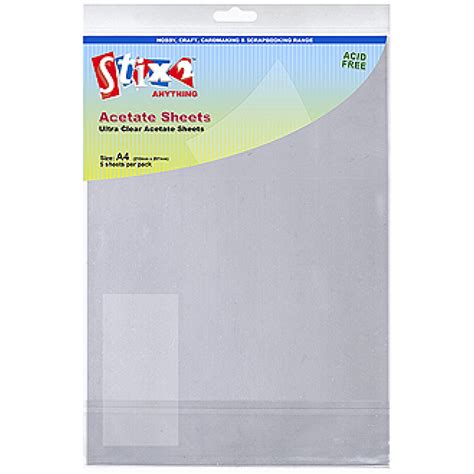 A4 Clear Printable Acetate Sheets pack of 5