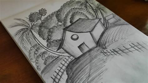 Scenery Drawing With Pencil Easy