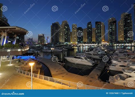 Dubai Marina at night stock photo. Image of architecture - 13267468