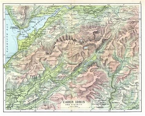 Cader Idris 1895 Antique Welsh map of Cadair Idris and | Etsy