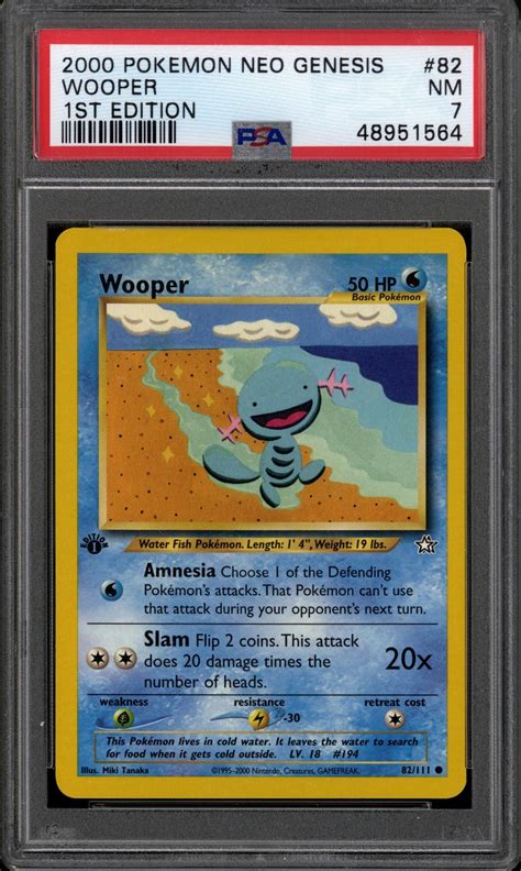 Pokemon Neo Genesis 1st Edition Wooper 82/111 PSA 9 | DA Card World