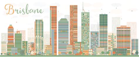 Abstract Brisbane Skyline with Color Buildings. 7520426 Vector Art at Vecteezy