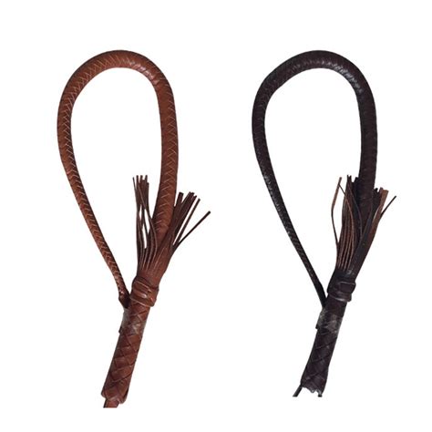 80cm Leather Whip Riding Crops Party Handle Flogger Queen Black Horse Whip for Horse Racing ...