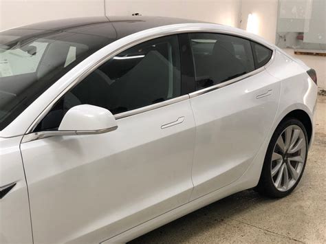 Tesla Model 3 Door Handle Wrap Kit Pearl White Multi Coat | Elevated Auto Styling