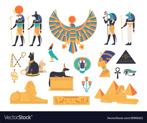 Ancient egypt collection - gods deities and Vector Image